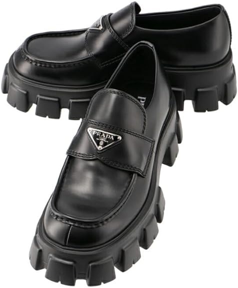 プラダ(PRADA) モノリス ブラッシュドレザー ローファー