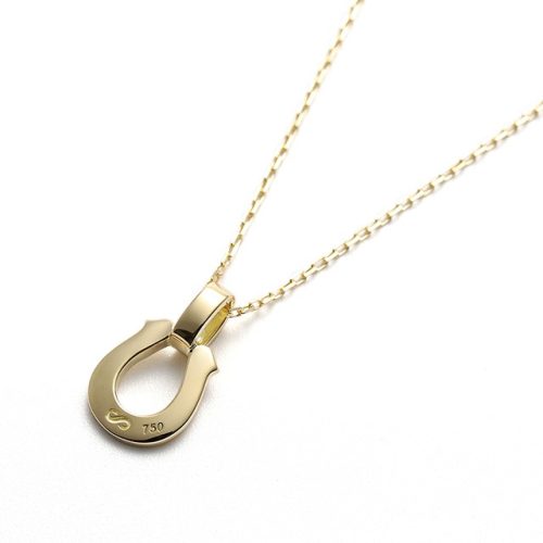 シンパシーオブソウル(SYMPATHY OF SOUL) スモールホースシューペンダント+スクエアチェーン 0.9mm K18イエローゴールド