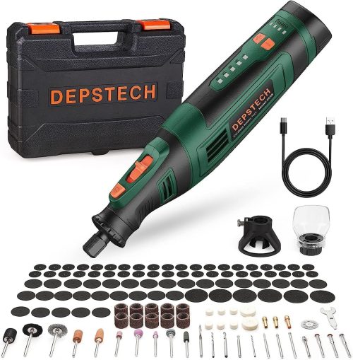 DEPSTECH Rotary Tool Cordless Kit 30000RPM Multi Power Carving Tools for Handyman DC08