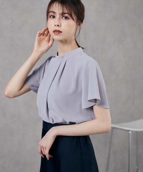 ラナン(RANAN) タックデザインフリルブラウス