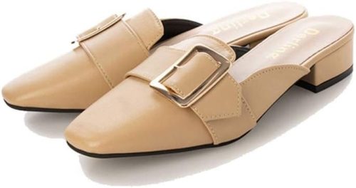 スタイルブロック(TYLEBLOCK) レザータッチバックル付きミュール