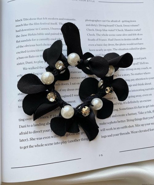 pur chouchou (W)フラワーパールビジューヘアゴム