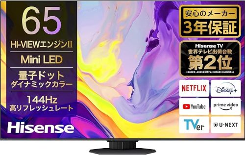 ハイセンス(HISENSE) 4K液晶テレビ 65U9N 2024