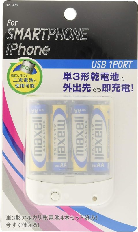 オズマ(OSMA) スマートフォン用乾電池式単3×4本USBタイプ IBCU4-02W 2012