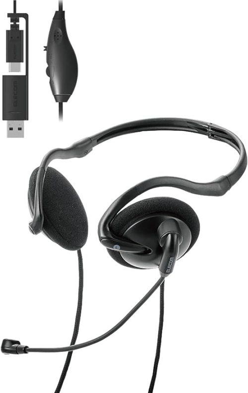 エレコム(ELECOM) モバイルヘッドセット ネックバンド HS-NB11SCBK 2024