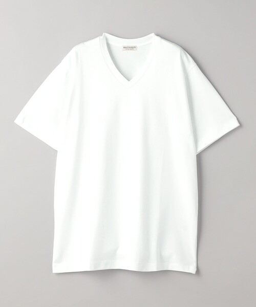 ビューティアンドユース ユナイテッドアローズ(BEAUTY&YOUTH UNITED ARROWS) ハイゲージ ガスコットン Vネック ショートスリーブ Tシャツ