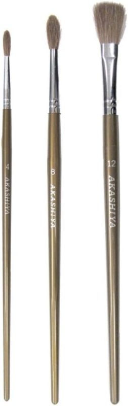 あかしや 画筆 水彩画筆 馬毛 Bセット 3本組 GU/3VB