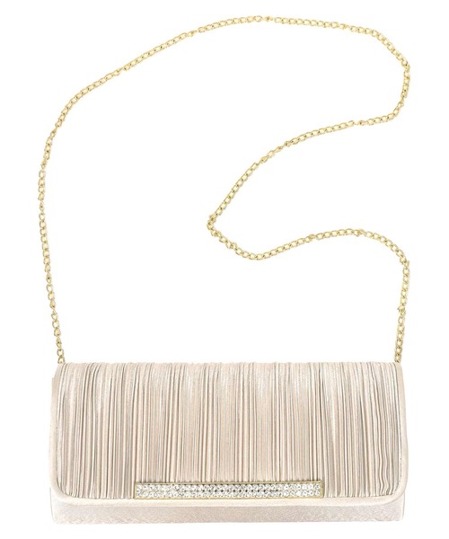 レティカ(Retica) 2wayラインストーンプリーツデザインスクエアバッグ