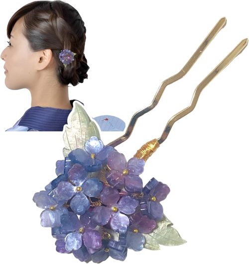 &JuJu 紫陽花かんざし