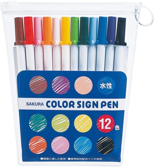 サクラクレパス カラーサインペン12色セット SK-M12