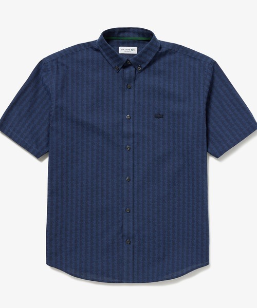 ラコステ(LACOSTE) プリントジャカードシャンブレーオックスフォードシャツ