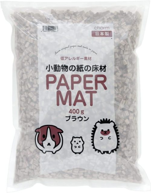 チャーム(charm) 国産 小動物の紙の床材 ブラウン 400g 226001