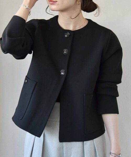 シップス(SHIPS) quaranciel ノーカラー クラシカル ジャケット カーディガン