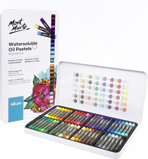 モンマルト(Mont Marte) 水溶性オイルパステル ブリキ箱入り シグネチャー 48本 MMPT0029