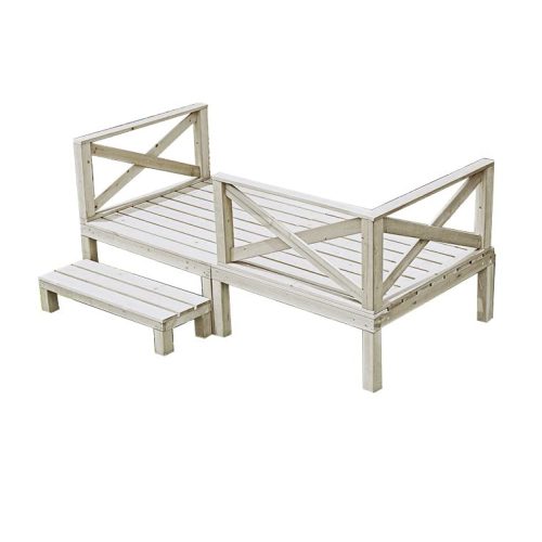 谷村実業 リビングアウト 天然木 ウッドデッキセット 0.5坪 ホワイト TAN-752-05