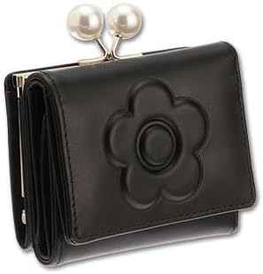 マリークヮント(MARY QUANT) エンボスデイジーパール ミニウォレット ブラック