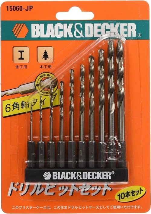 ブラック・アンド・デッカー(BLACK+DECKER) 6角軸ドリルビット10本 15060