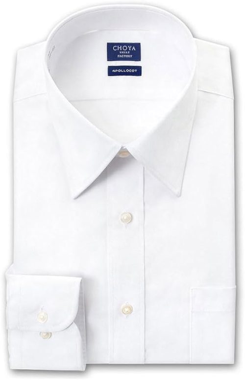 チョーヤ(CHOYA) ワイシャツ 無地 ホワイト ブロード