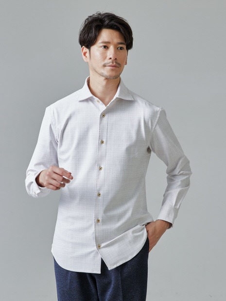 アバハウス(ABAHAUSE) FLEX SHIRTS マルチストレッチ スラブ チェック シャツ