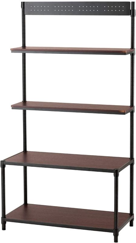 ドウシシャ(DOSHISHA) ルミナス ノワール 壁面収納ラック4段 NO8015-4W