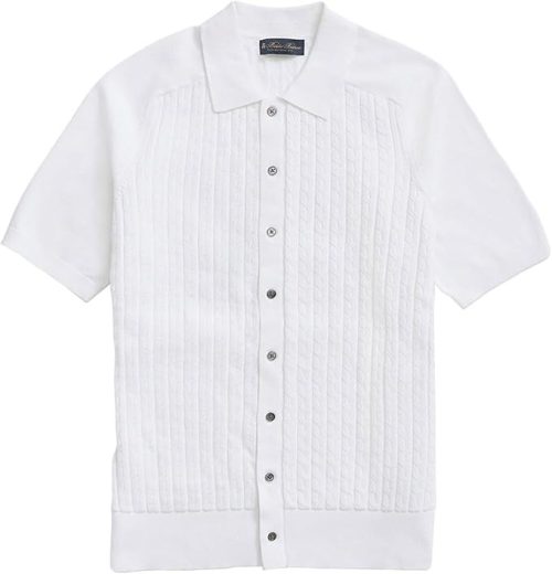ブルックスブラザーズ(Brooks Brothers) コットン ケーブル ボタンフロント ポロセーター