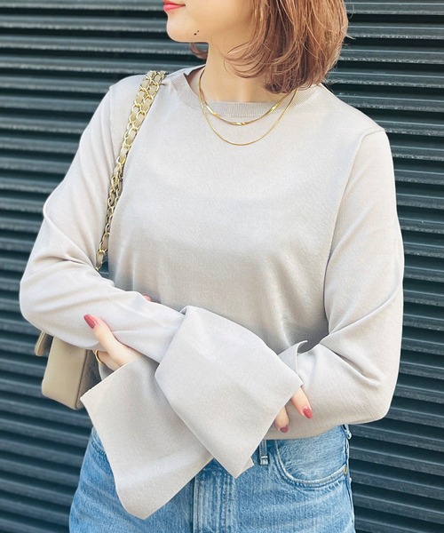 ルージュ・ヴィフ ラクレ(Rouge vif la cle) スリーブスリットニットプルオーバー