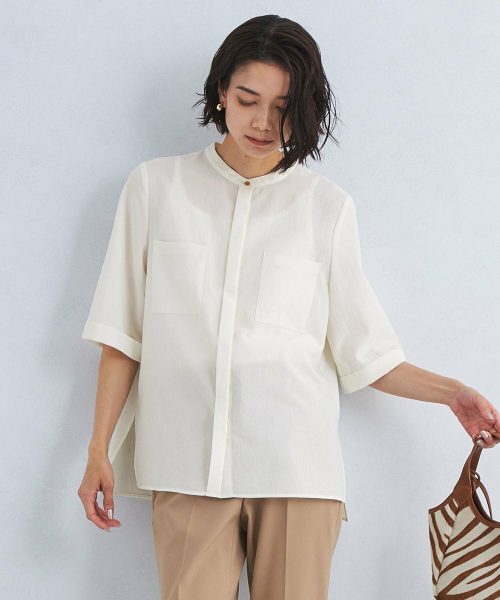 ユナイテッドアローズ グリーンレーベルリラクシング(UNITED ARROWS green label relaxing) ドライタッチ ポケット シャツ マシンウォッシャブル