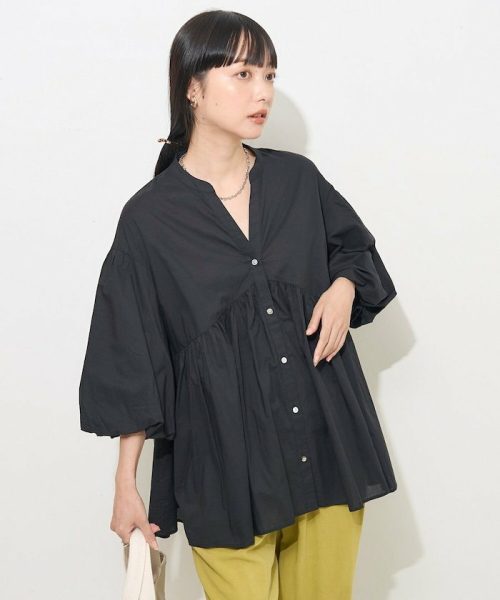 フリークスストア(FREAK'S STORE) スキッパー ギャザーシャツ