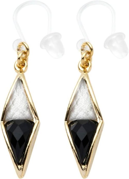 クリームドット(Cream dot) 樹脂ピアス イヤリング ひし形 ダイヤ バイカラー