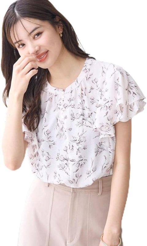 ロペピクニック(ROPE' PICNIC) 花柄ラッフルブラウス