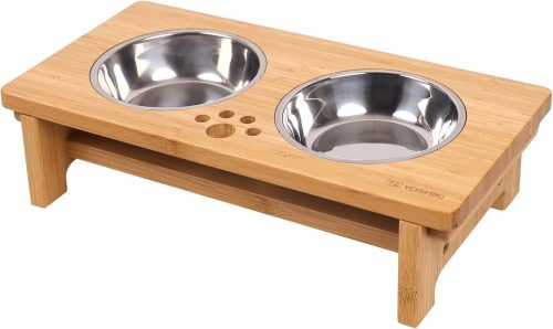 良木工房(YOSHIKI) 竹製ペット食器台S YK-PF1