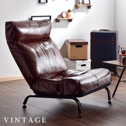 タンスのゲン 1人掛け 幅70cm 180度無段階リクライニング 座椅子 ヴィンテージ調 1521005600