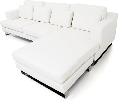 ベガコーポレーション(VEGA CORPORATION) LOWYA ソファ 広々使える4人掛けカウチソファ スチール脚 ポケットコイル 幅260