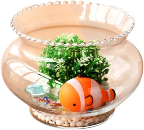 みよし漆器本舗 ちっちゃな おしゃれ金魚鉢 ガラスクリアー S 1.3リットル jk-25