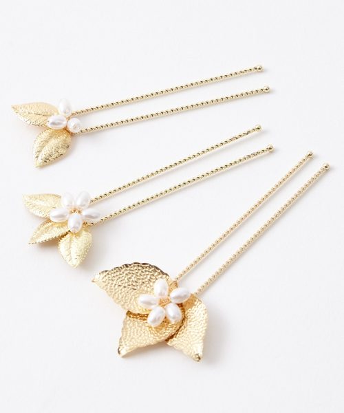 エメ(AIMER) リーフモチーフヘアUピン3点セット