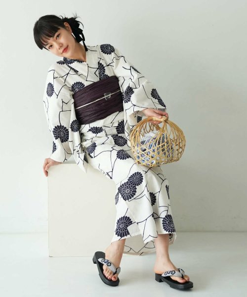 うたたね(utatane) ニコアンティーク 高級変わり織 浴衣3点セット