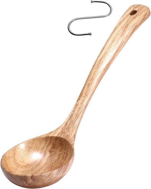 kicoriya 木製 お玉 レードル S字フック付き Mサイズ