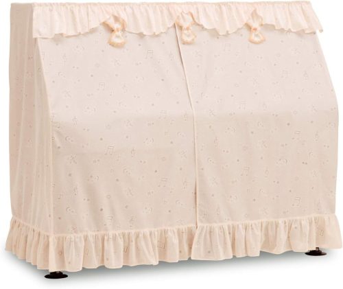 吉澤 アップライトピアノカバー オールカバー 星と音符柄のオレンジのレース UP-827SO