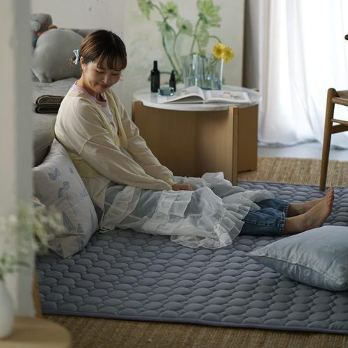 スミノエ 洗える モチモチ触感の超冷感ラグ シャーベットキルト 11729562-90-130