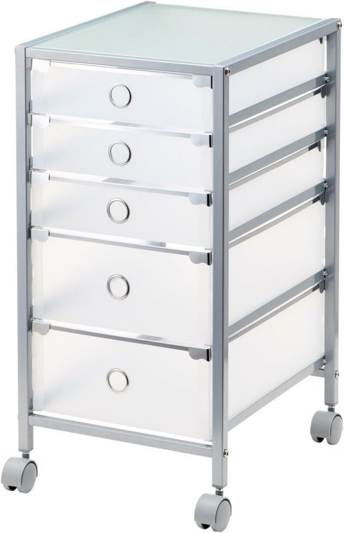 サンワサプライ(SANWA SUPPLY) ガラス天板キャビネット 5段タイプ 100-SNW002