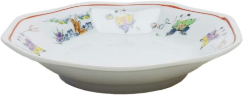 ゴルド5 色絵唐子 八角チャーハン皿