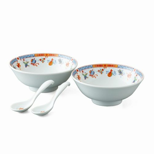 ナルミ レンゲ付ペアラーメンセット 唐子