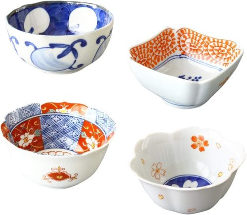 協同企画 有田焼染錦型変わり小付鉢 4柄セット