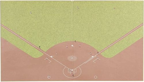 ミドリ(MIDORI) カラー色紙 二つ折り 野球場柄 33166006