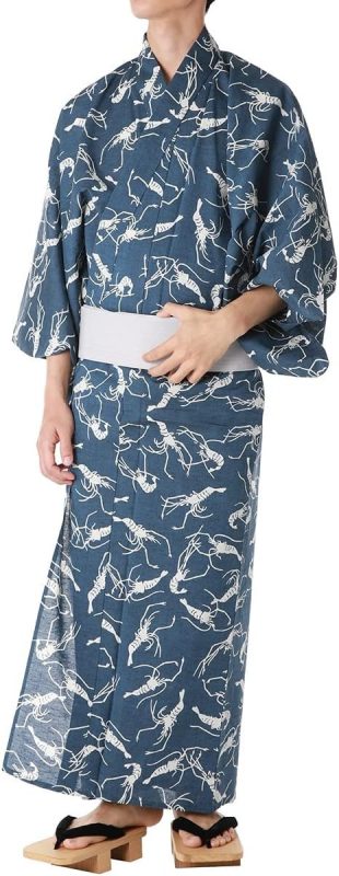 加藤商店 メンズ浴衣 注染 海老 単品