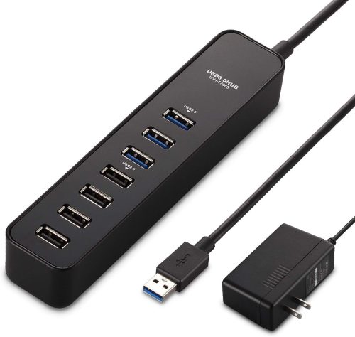 エレコム(ELECOM) マグネット付きUSB3.0ポート搭載7ポートUSBハブ U3H-T706SBK