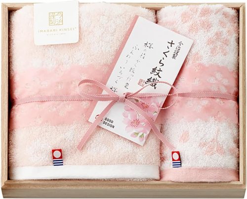 スタイレム瀧定大阪 今治謹製 さくら紋織 フェイスタオル1枚 ウォッシュタオル1枚セット