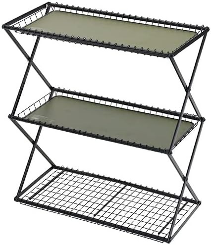 クイックキャンプ(QUICKCAMP) 折りたたみワイヤー3段ラック QC-3SS75