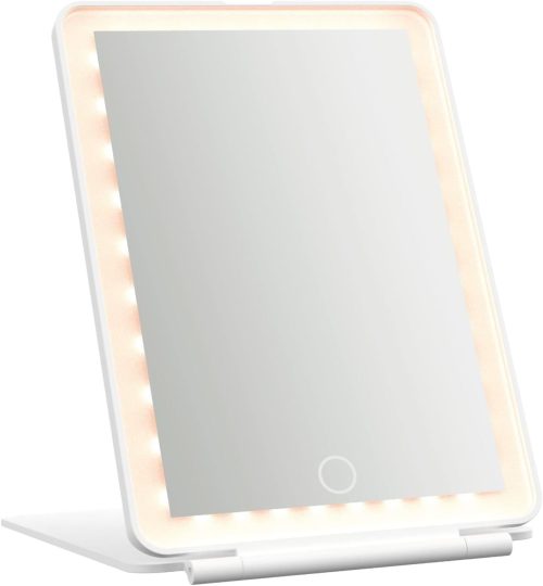 多摩電子工業(Tama Electric) Permier Beauty 卓上ミラー LEDライト付き 折りたたみ PEB010W