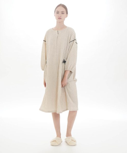 ナルエー(Narue) シャーリングボイルチェックワンピース